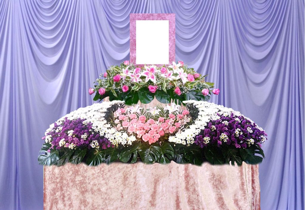 生花祭壇・花樹ピンク