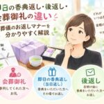 即日の香典返し・後返し・会葬御礼の違い